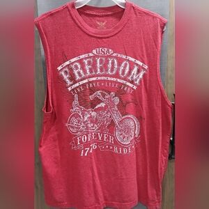 Faded Glory Red Freedom Graphic Men's Tank Top